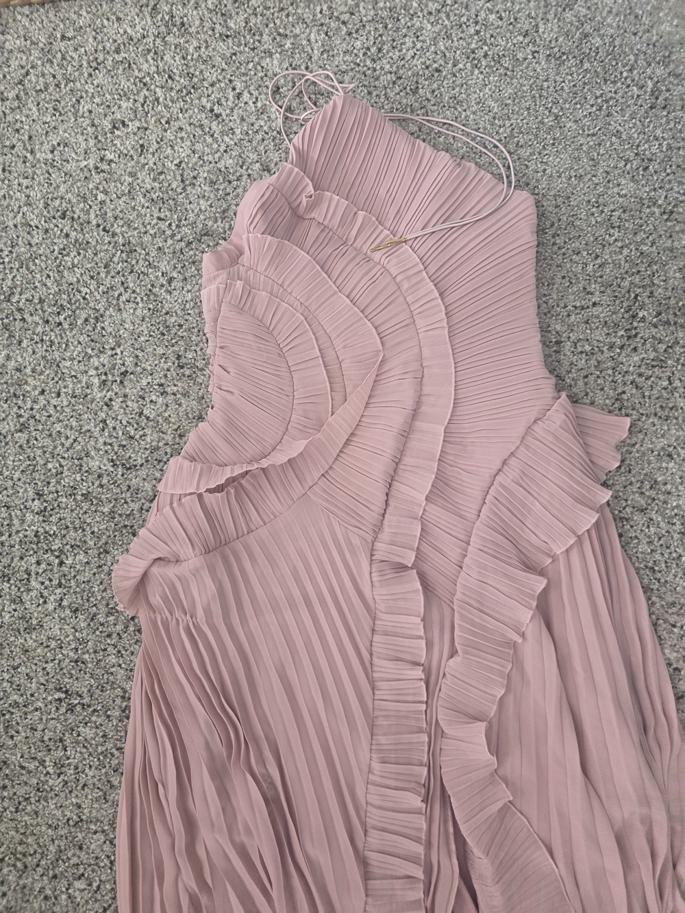 Chiffon Ruffle Halter Dress in Light Pink - Picture 6 of 12
